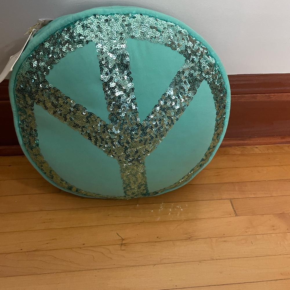 NWT Pottery Barn Teen peace pillow